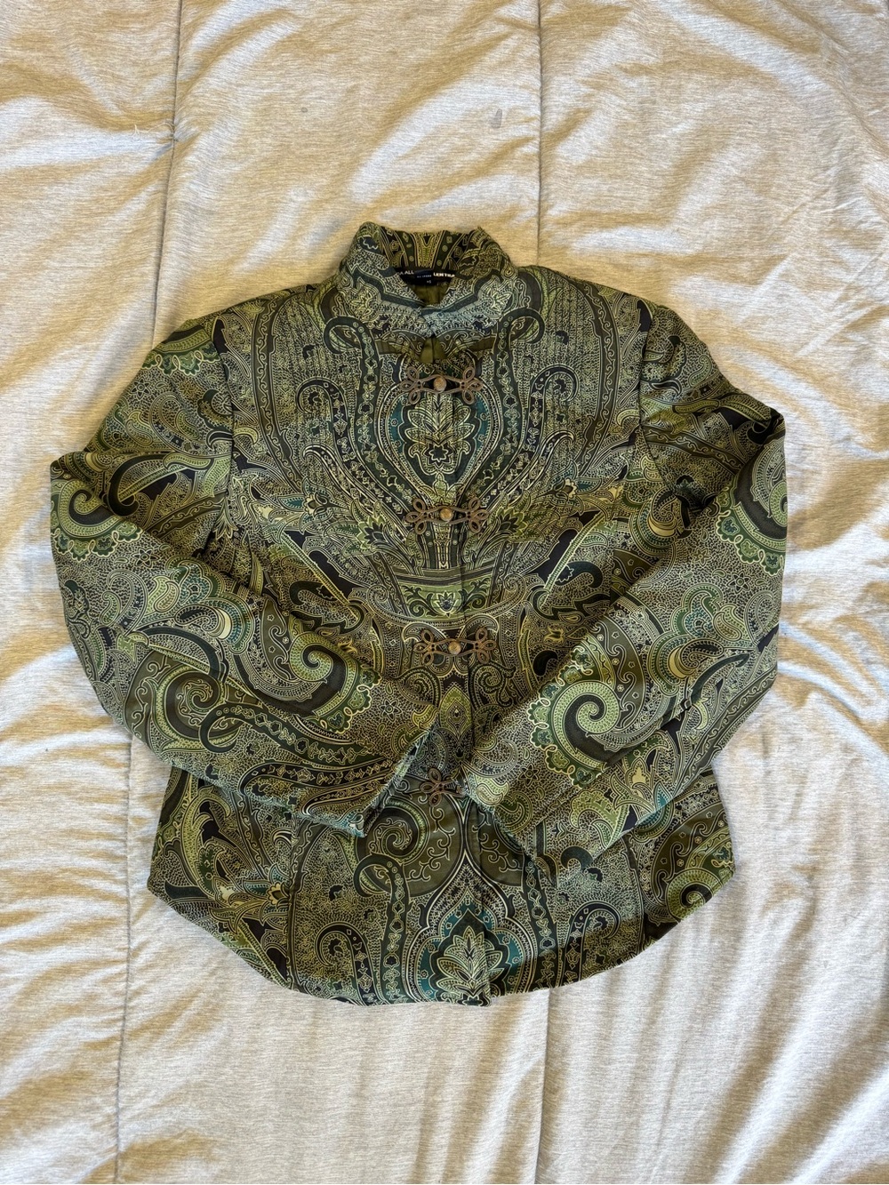 Linda Allard for Ellen Tracy Green Paisley Tapestry Jacket